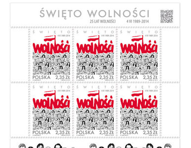 Miniatura: "Święto Wolności" na znaczkach Poczty...