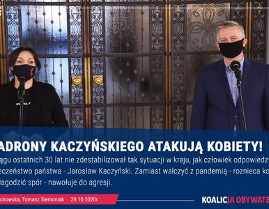 Miniatura: „Szwadrony Kaczyńskiego atakują kobiety”....