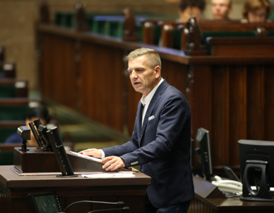 Miniatura: Burzliwe obrady Sejmu. Debata w sprawie...