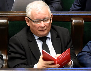 Miniatura: Jarosław Kaczyński znów przyniósł do Sejmu...