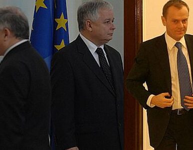 Miniatura: Jarosław i Lech Kaczyńscy oraz Donald Tusk...