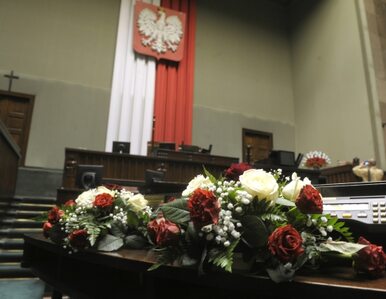 Miniatura: Sejm i Senat pogrążone w żałobie