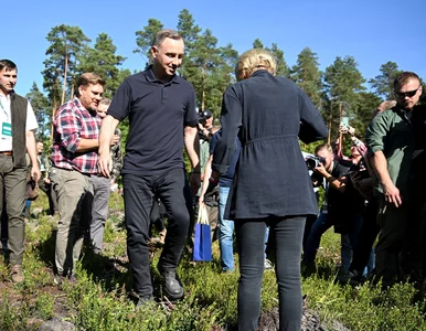 Miniatura: Andrzej Duda sadził z żoną las w...