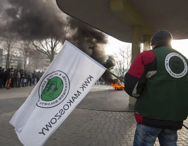 Miniatura: Protest górników z kopalni Makoszowy....