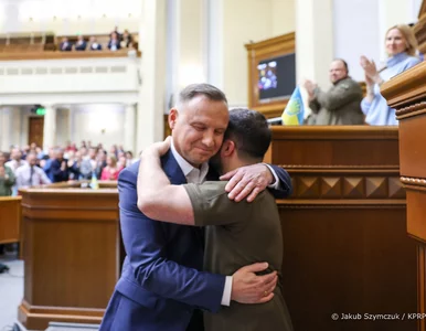 Miniatura: Andrzej Duda i Wołodymyr Zełenski. Zdjęcia...