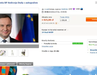 Miniatura: Duda przekazał na WOŚP narty z autografem