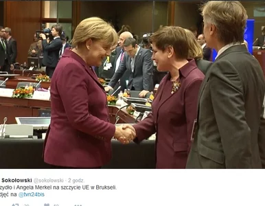 Miniatura: Premier Szydło w Brukseli. Uścisk dłoni z...