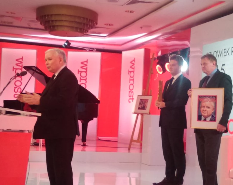 Miniatura: Jarosław Kaczyński na gali Człowiek Roku...