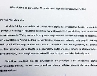 Miniatura: Posłowie PO tłumaczą się z pomyłki. Szydło...