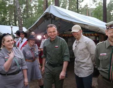 Miniatura: Andrzej Duda odwiedził obóz harcerski....