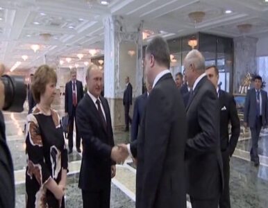 Miniatura: Poroszenko i Putin uścisnęli sobie dłonie....