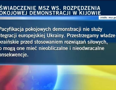 Miniatura: Oświadczenie MSZ ws. rozpędzenia pokojowej...