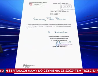 Miniatura: „Wiadomości” TVP z informacją „z ostatniej...