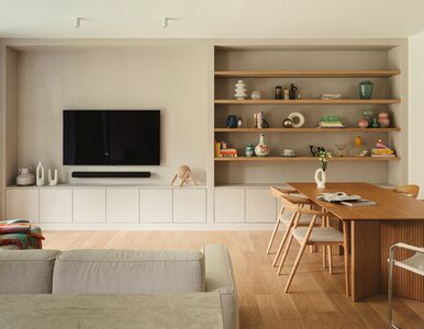 Miniatura: Mieszkanie inspirowane stylem japandi. Beż...