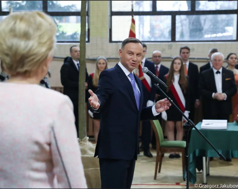 Miniatura: Andrzej Duda zażartował w obecności żony....