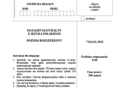 Miniatura: MATURA 2015: Zobacz arkusze z...