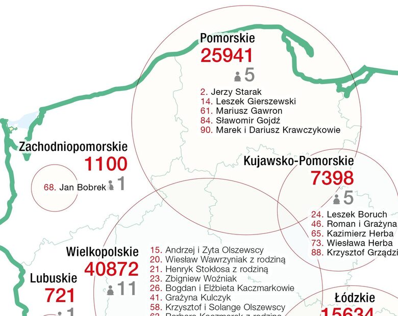 Miniatura: Powstała mapa najbogatszych Polaków. Tutaj...