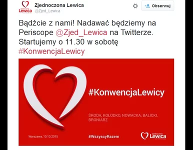 Miniatura: Dziś konwencja programowa Zjednoczonej Lewicy