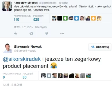 Miniatura: Politycy oglądają nowego Bonda. Sikorski...