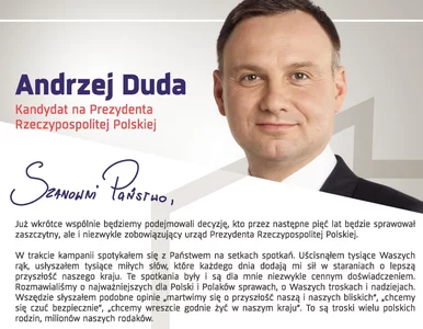 Miniatura: Duda napisał list do wyborców